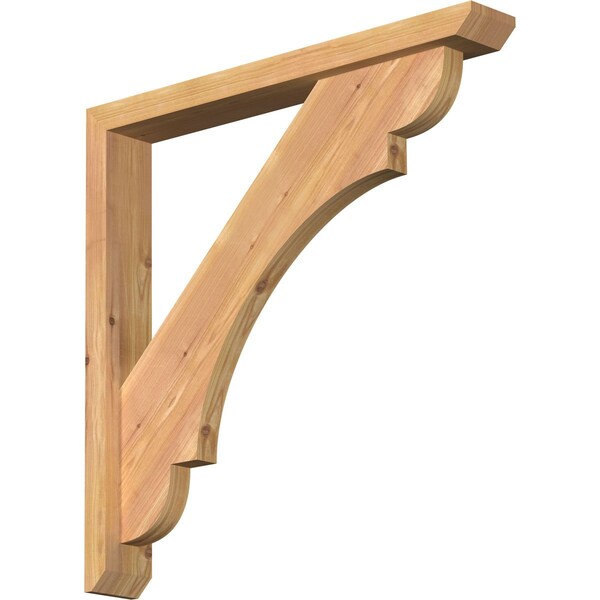 Ekena Millwork Olympic Slat Smooth Bracket w/ Offset Brace, Western Red Cedar, 3 1/2"W x 26"D x 26"H BKT0402X26X26OLY06SWR - main